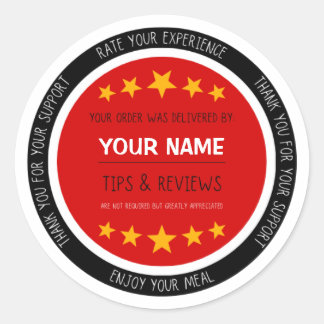 Kundenempfehlung für die Lebensmittellieferung Runder Aufkleber