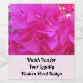 Kundenempfehlung Rosa Blume Foto Vielen Dank Weinetikett (Einzelnes Label)