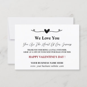 Kundenempfehlung Valentinstag Dankeskarte