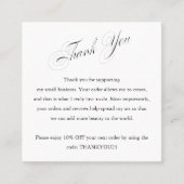 Kundenempfehlung Vielen Dank Gutscheinrabatt B Quadratische Visitenkarte (Vorderseite)