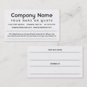 Kundenempfehlungs-Anerkennungskarte Empfehlungskarte (Vorne/Hinten)