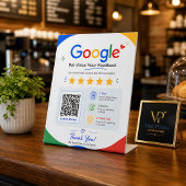 Kundenfeedback Google Bewertungs-QR-Code Sockelschild