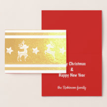 Kundenfreundliche Grußkarte für die Gold Rentier