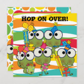 Kundengebundene Frosch-Hopfengeburtstags-Einladung Einladung (Vorne/Hinten)