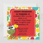 Kundengebundene Frosch-Hopfengeburtstags-Einladung Einladung (Rückseite)
