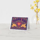 Kundengebundene Lovebirds-Anmerkungs-Karte Karte (Gelbe Blume)