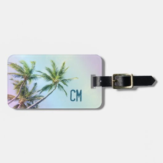 Kundengebundene Regenbogen-Farbpalmen Gepäckanhänger (Vorderseite horizontal)