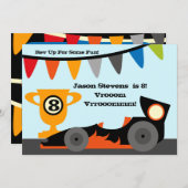 Kundengebundene Rennwagen-Geburtstags-Einladungen Einladung (Vorne/Hinten)