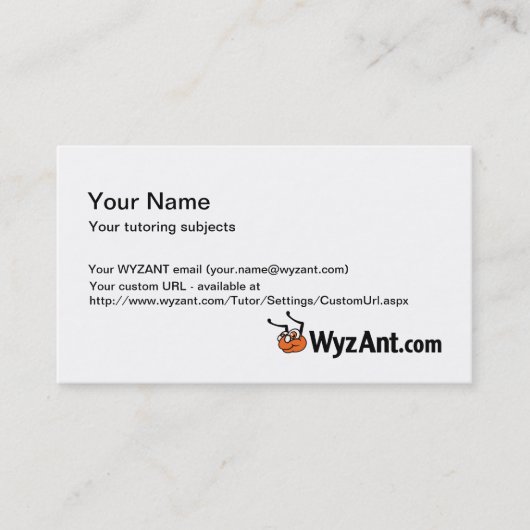 Kundengebundene WyzAnt Visitenkarten Visitenkarte (Vorderseite)