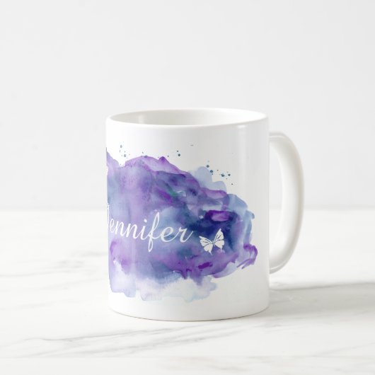 Kundengebundener Aquarell-Name Kaffeetasse (VorderseiteRechts)
