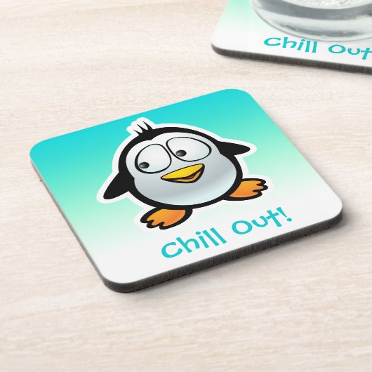 Kundengebundener cooler Penguin-Cartoon Untersetzer (Linke Seite)