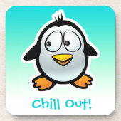 Kundengebundener cooler Penguin-Cartoon Untersetzer (Vorderseite)