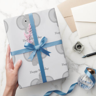 Kundengebundener Elefant-Geburtstag Geschenkpapier