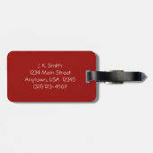 Kundengebundener Gepäckanhänger, Monogramm, Gepäckanhänger (Rückseite horizontal)