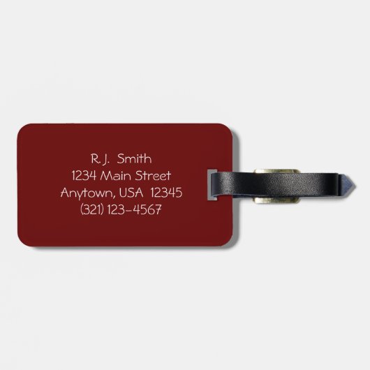 Kundengebundener Gepäckanhänger, Monogramm, Gepäckanhänger (Rückseite horizontal)