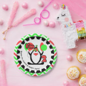 Kundengebundener Pinguin-2. Geburtstags-Pappteller Pappteller (Party)