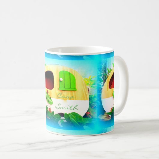 Kundengebundener Retro Vintager Camper Kaffeetasse (VorderseiteRechts)