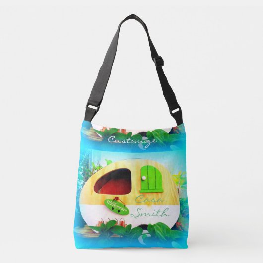 Kundengebundener Retro Vintager Camper Tragetaschen Mit Langen Trägern (Vorderseite)