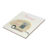 Kundengebundener Retro Vintager Teardropcamper Fliese (Seite)