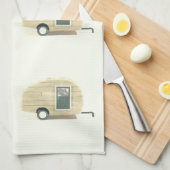 Kundengebundener Retro Vintager Teardropcamper Geschirrtuch (Viertel Falte)