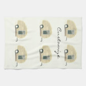 Kundengebundener Retro Vintager Teardropcamper Geschirrtuch (Horizontal)