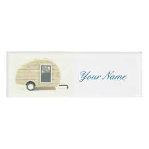 Kundengebundener Retro Vintager Teardropcamper Namenschild