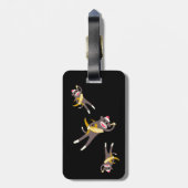 Kundengebundener Socken-Affe mit Gepäckanhänger (Rückseite vertikal)