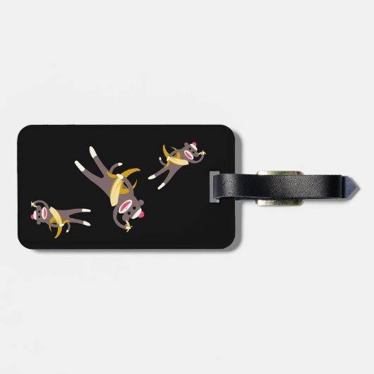 Kundengebundener Socken-Affe mit Gepäckanhänger (Rückseite horizontal)