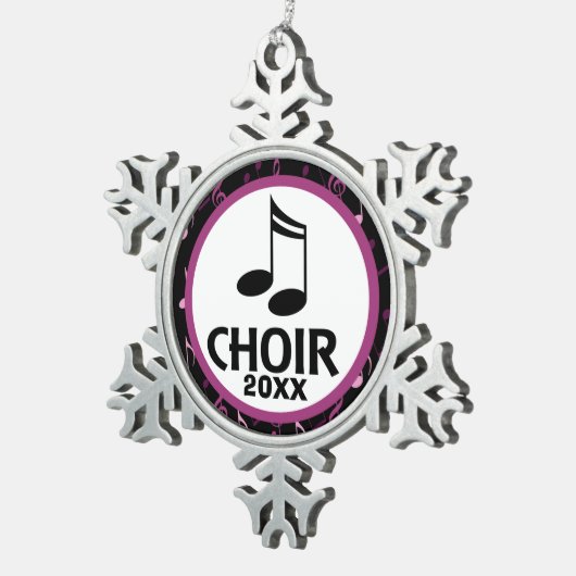 Kundengebundenes Chor-Musik-Geschenk Schneeflocken Zinn-Ornament (Rechts)