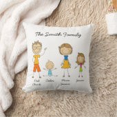 Kundengebundenes Familien-Strichmännchen-Kissen Kissen (Decke)