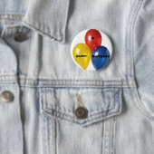 Kundengebundenes GLÜCKLICHES? , Geburtstags-Knopf Button (Beispiel)