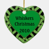 Kundengebundenes Haustier-Foto auf Herz-geformter Keramikornament (Hinten)