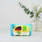 Kundengebundenes Retro Vintages Camperblau Visitenkarte (Stehend Vorderseite)