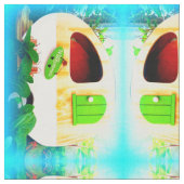 Kundengebundenes Retro Vintages Campermuster Stoff (Nahaufnahme)