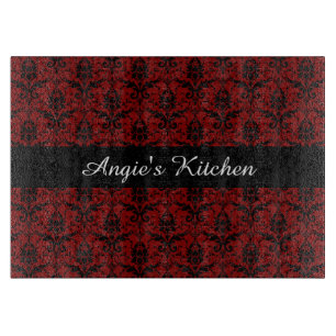 Kundengebundenes rotes und schwarzes schneidebrett