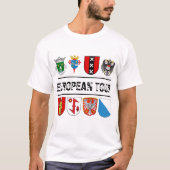 Kundengebundenes Wappen europäischen Ausflug T-Shirt (Vorderseite)