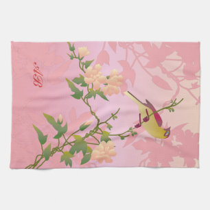 Kundengerecht: Blüten und Vogel Handtuch