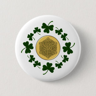 KUNDENGERECHT!  Kleeblätter - Goldirischer Celtic Button