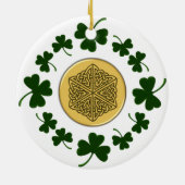 KUNDENGERECHT!  Kleeblätter - Goldirischer Celtic Keramikornament (Hinten)
