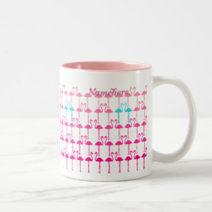 Kundengerecht: Rosa Flamingo Zweifarbige Tasse