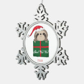 Kundengerecht verlangsamen Sie! Ho! Ho! Schneeflocken Zinn-Ornament (Rechts)