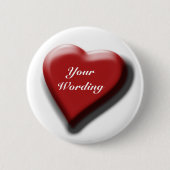Kundengerechte Abzeichen des roten Herz-Singles Button (Vorderseite)