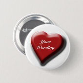 Kundengerechte Abzeichen des roten Herz-Singles Button (Vorne & Hinten)