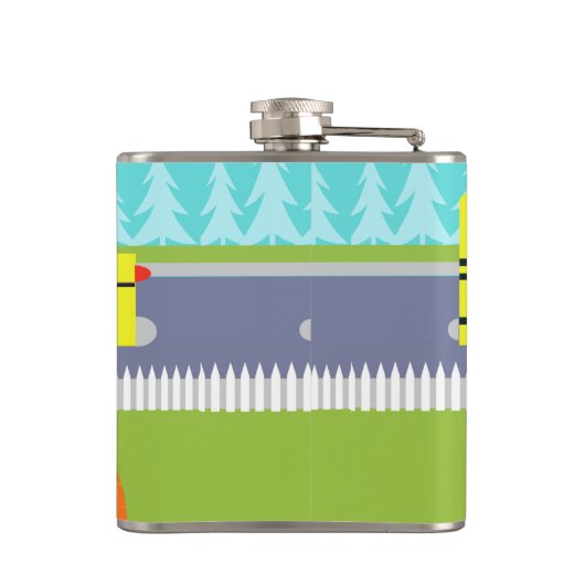 Kundengerechte anziehende Schulbus-Flasche Flachmann (Rückseite)