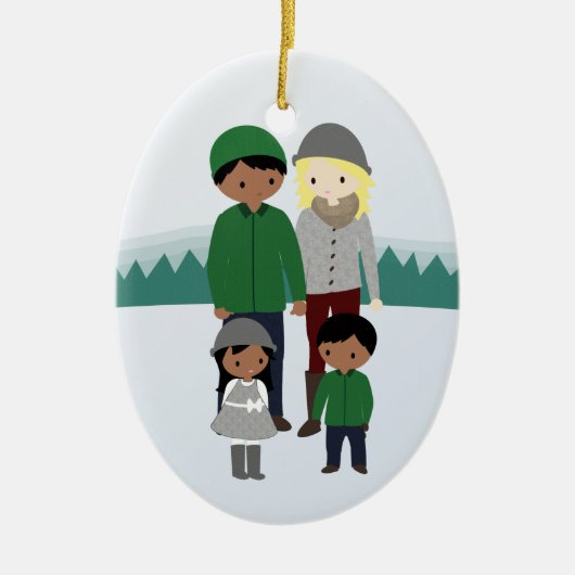 Kundengerechte Bi-Rassische Keramik Ornament (Vorne)