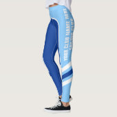 Kundengerechte blaue Seitenband-Leggings Leggings (Links)