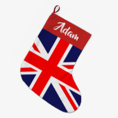 Kundengerechte britische Flagge Großer Weihnachtsstrumpf (Vorderansicht (hängend))