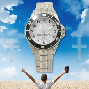 Kundengerechte christliche Bibel-Vers-Armbanduhr Armbanduhr