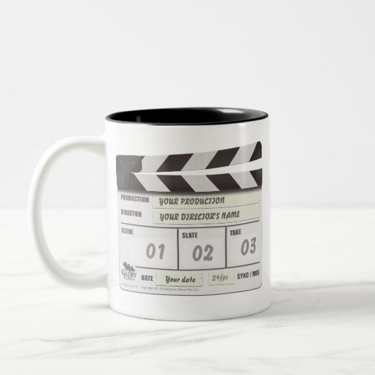 Kundengerechte Clapperboard Tasse (Links)