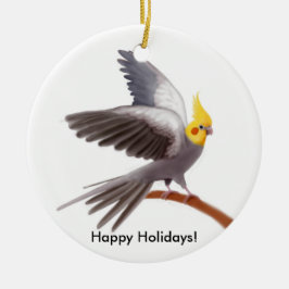 Kundengerechte Cockatiel-Papageien-Verzierung Keramik Ornament